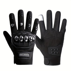 A Pair Of Durable Touch -screen Motorcycles And Electric Bicycle Gloves, With Stainless Steel Protection -not Water Washing Polyester Fiber, Outdoor Leisure