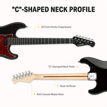 Load image into Gallery viewer, 39-Inch Designer Series DST-200 Electric Guitar - Stylish Solid Body with Single Coil Split System, Premium Sound Quality, and Versatile Playability - Bonus Accessories Include Gig Bag, Cable, and Strap for Beginner, Intermed
