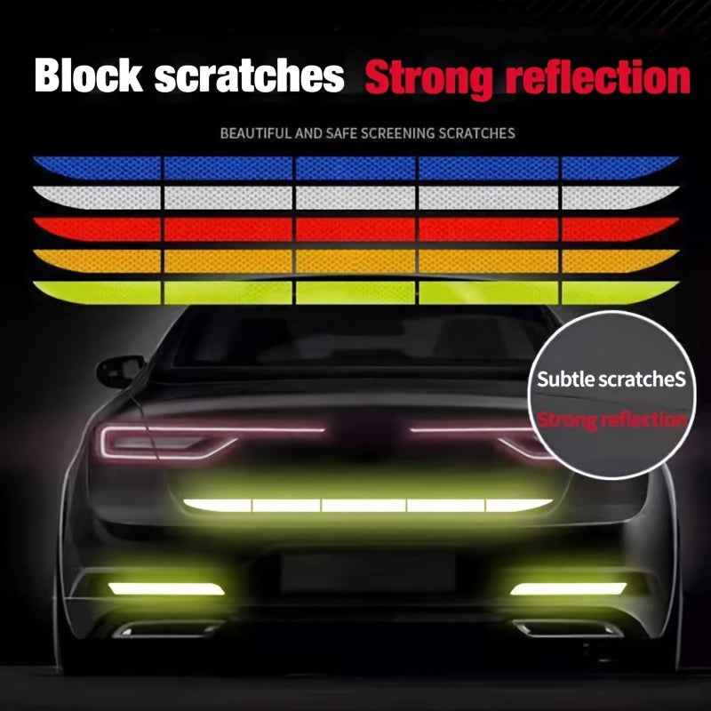 5pcs/set Car Reflective Sticker Warning Rear Safety Cover Anti-Collision Protection Sticker Rear Collision Prevention Warning Sticker Car Accessories