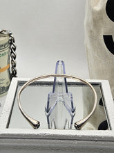 Load image into Gallery viewer, Antique 925 Silver Bangle Bracelet with Blue Stones at the Two Ends

