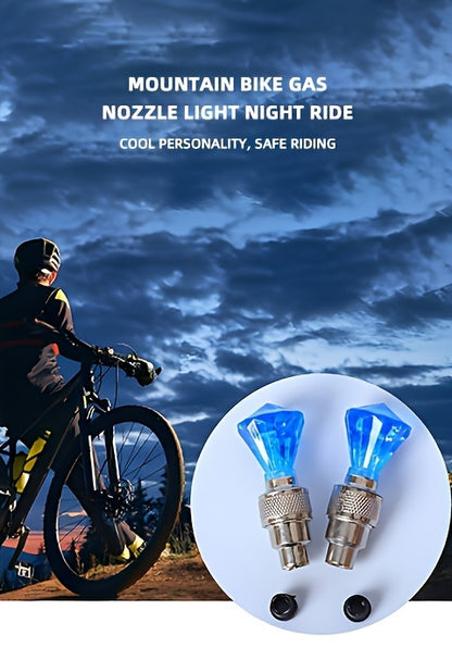 Cubidupi 4/8/16pcs Universal Fit LED Wheel Rim Lights, Plastic Material, Waterproof and Sun-Resistant, for Cars and Motorcycles, Blue and Green Breathing Fire Effect, Tire Valve Decoration