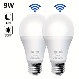 Energetic Motion Sensor Light Bulb, 9W(60 Watt Equivalent), Indoor/Outdoor Automatic Activated by Motion, A19, E26, 6000K Dusk to Dawn Security Bulbs for Entrance, Porch, Stairs, Hallway, 1 Pack
