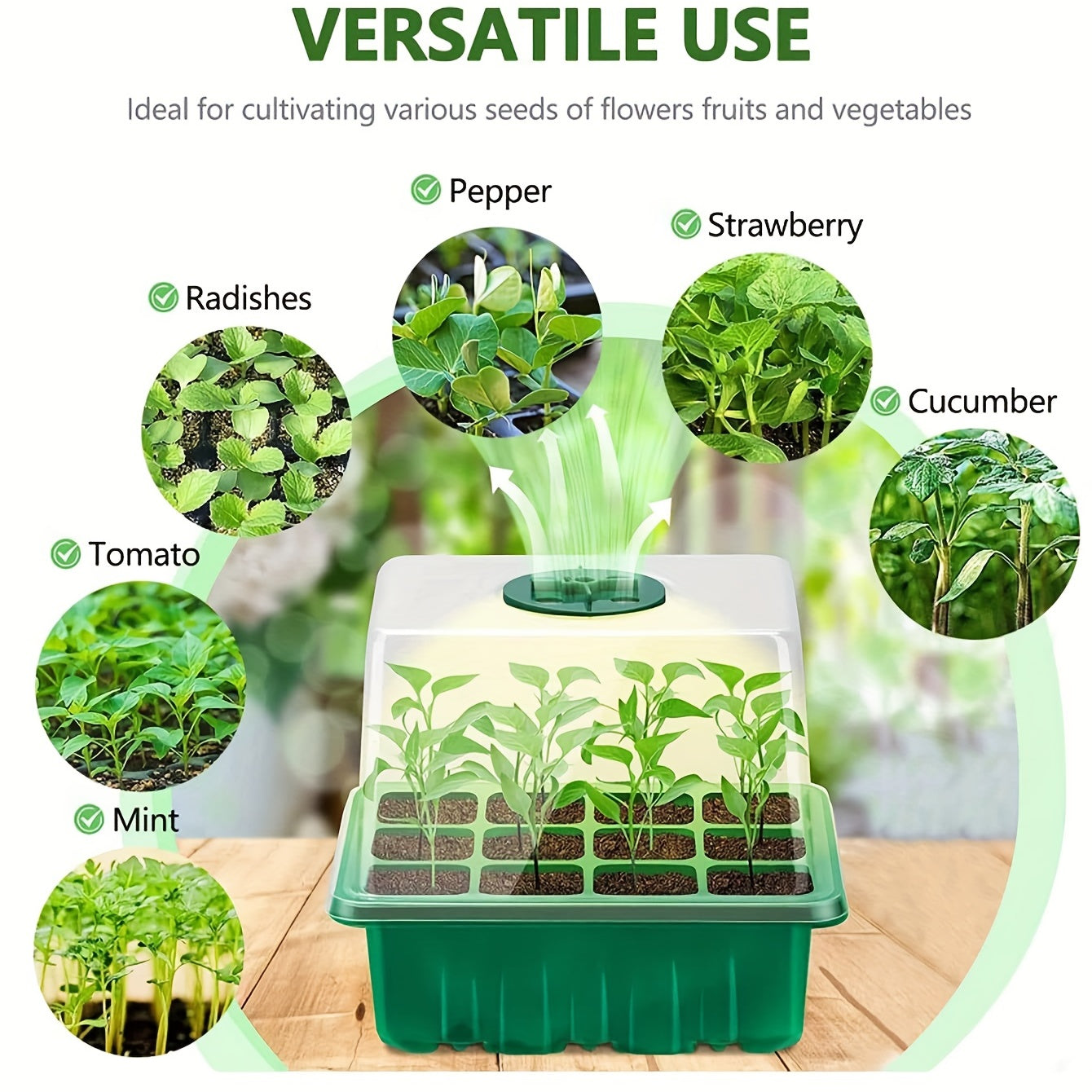 1pc, Green Seedling Pot, Household Outdoor Seedling Plug Tray, Special Pot Nutrition Cup, Plastic Rectangular Tray, Cutting Seedling Artifact