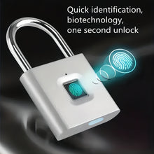 Load image into Gallery viewer, 1pc Mini Smart Fingerprint Padlock, Security Door Lock, Antitheft Keyless USB Rechargeable Lock For Suitcase Luggage

