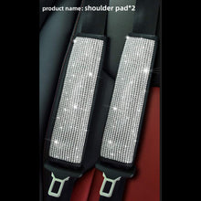 Load image into Gallery viewer, 2pack Car Setting Seat Belt Protector Leather Bag Edge Shoulder Protector Car Interior Full Of Artificial Diamonds Modified Decoration Supplies
