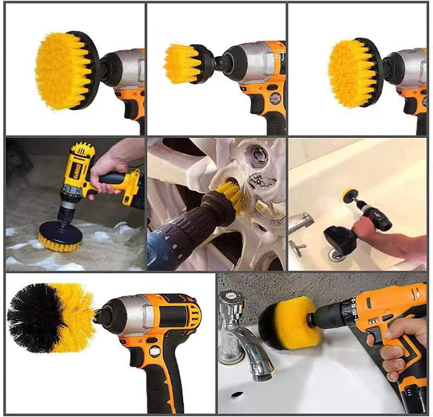 26Pcs Car Detailing Brush Set, Car Detailing Kit, Car Drill Brush/Wheel Brushes/Air Vent Brush/Buffing Sponge Pads Kit/Washing Mitt/Cleaning Cloth