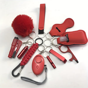 12pcs Safety Keychain Full Set, Self Defense Security Keychain Set With Personal Alarm, Protective Keychain Accessories Gift For Women Valentines Gift