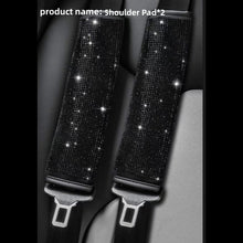 Load image into Gallery viewer, 2pack Car Setting Seat Belt Protector Leather Bag Edge Shoulder Protector Car Interior Full Of Artificial Diamonds Modified Decoration Supplies
