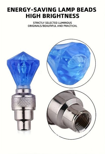 Cubidupi 4/8/16pcs Universal Fit LED Wheel Rim Lights, Plastic Material, Waterproof and Sun-Resistant, for Cars and Motorcycles, Blue and Green Breathing Fire Effect, Tire Valve Decoration