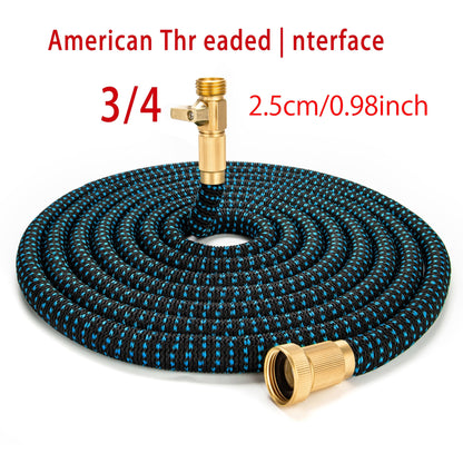 Super-Duty 3/4 Expandable Garden Hose - Magic Flexible & High-Pressure Resistant - Ideal for Car Wash & Lawn Irrigation - Telescopic Design, 4 Sizes, 2 Colors, American Standard