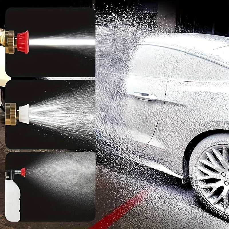 Portable Cordless Handheld High Pressure Car Wash Gun, 2 Rechargeable Battery Powered, Nozzle Stainless Steel Handheld Pressure Car Wash Gun Cleaning Kit For Car Detailing, Fencing, Floor Cleaning, Plants And More.