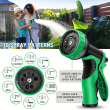 Load image into Gallery viewer, 1 Roll, Expandable Garden Hose, Water Hose With 10 Function Spray Nozzle, Extra Strength 3750D, Durable 4-Layers Latex Flexible Hose With 3/4&quot; Solid Brass Fittings
