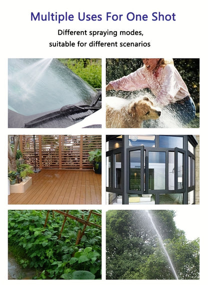 [High-Pressure Water Gun] High-Pressure Quick Connect Adapters Car Washing Water Gun | Universal 3/4 & 1/2 Inch Multi-Purpose Garden Hose Nozzle with Foam Tank - Compact & Adjustable for Cars, Gardens, Pets & Outdoor Cleaning