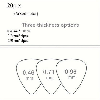 20pcs/50pcs/100pcs Premium Guitar Picks - Diverse Thicknesses for Versatile Playing Styles, Universally Compatible with Bass, Electric, and Acoustic Guitars, Thoughtful Gift Idea for Guitar Enthusiasts