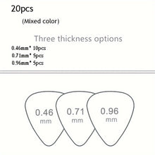 Load image into Gallery viewer, 20pcs/50pcs/100pcs Premium Guitar Picks - Diverse Thicknesses for Versatile Playing Styles, Universally Compatible with Bass, Electric, and Acoustic Guitars, Thoughtful Gift Idea for Guitar Enthusiasts
