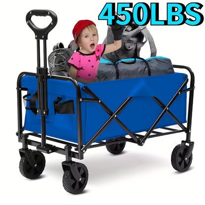 Heavy Duty] AIRRDELI Heavy Duty Foldable Wheeled Cart | Utility Cart for Groceries, Sports, Gardening, Shopping and Camping | Youngsters' portable folding cart