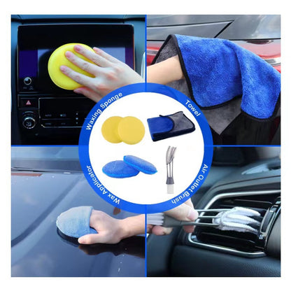 26Pcs Car Detailing Brush Set, Car Detailing Kit, Car Drill Brush/Wheel Brushes/Air Vent Brush/Buffing Sponge Pads Kit/Washing Mitt/Cleaning Cloth