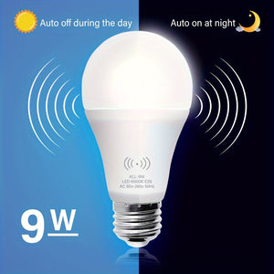 Energetic Motion Sensor Light Bulb, 9W(60 Watt Equivalent), Indoor/Outdoor Automatic Activated by Motion, A19, E26, 6000K Dusk to Dawn Security Bulbs for Entrance, Porch, Stairs, Hallway, 1 Pack