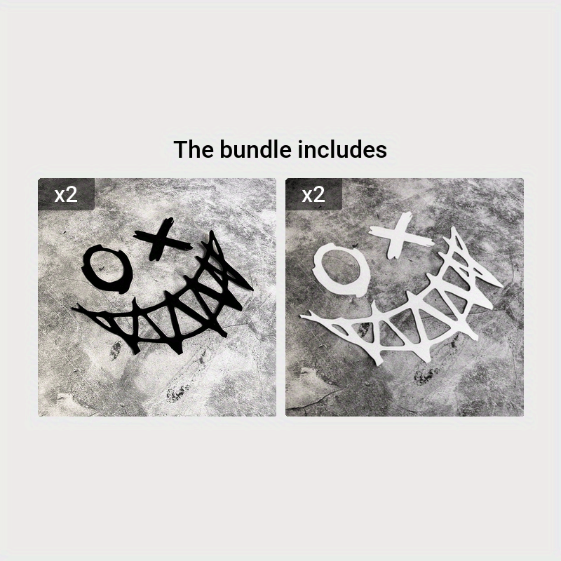 1pc Devil Smiling Face Car Sticker Personality Modified Body Windshield Motorcycle Decoration Scratches Blocking Reflective Warning Stickers