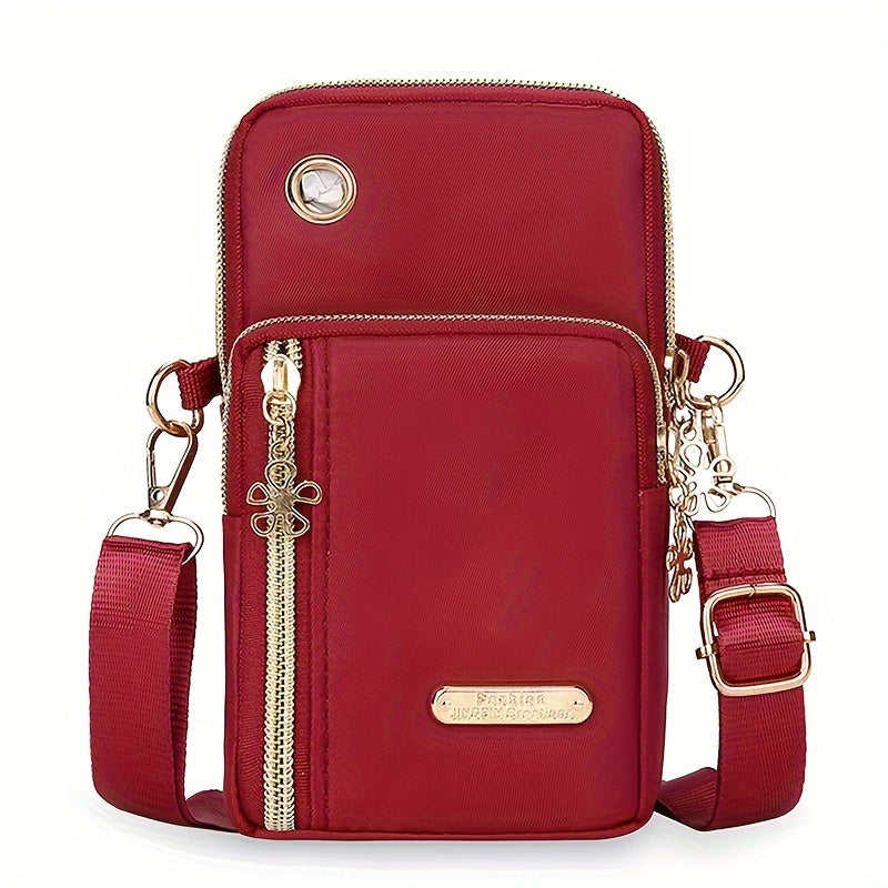 Mini Fashion Cellphone Bag, Trendy Zipper Crossbody Bag, Women's Casual Handbag, Card Holder & Purse