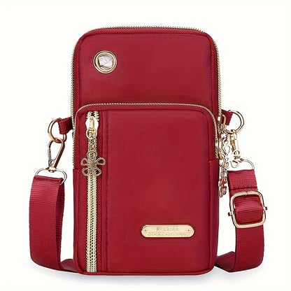 Mini Fashion Cellphone Bag, Trendy Zipper Crossbody Bag, Women's Casual Handbag, Card Holder & Purse