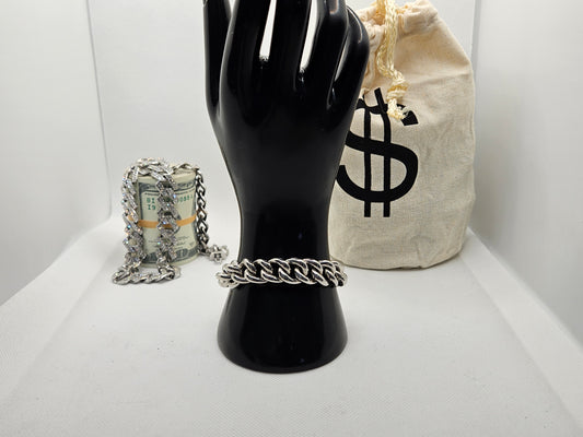 Women's Italian Thick 925 Sterling Silver Bracelet with Clasp Chain Bracelets