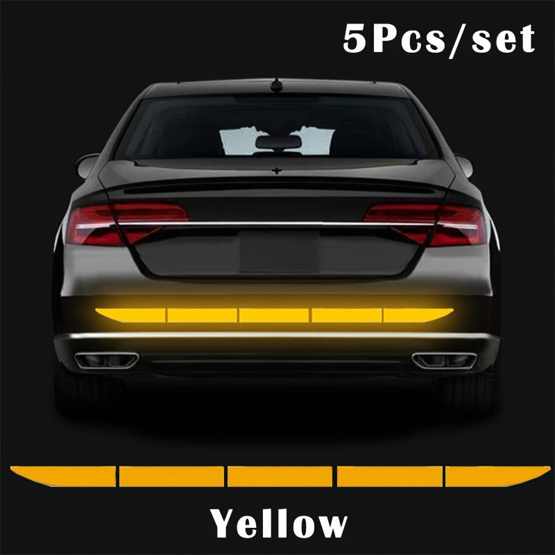 5pcs/set Car Reflective Sticker Warning Rear Safety Cover Anti-Collision Protection Sticker Rear Collision Prevention Warning Sticker Car Accessories