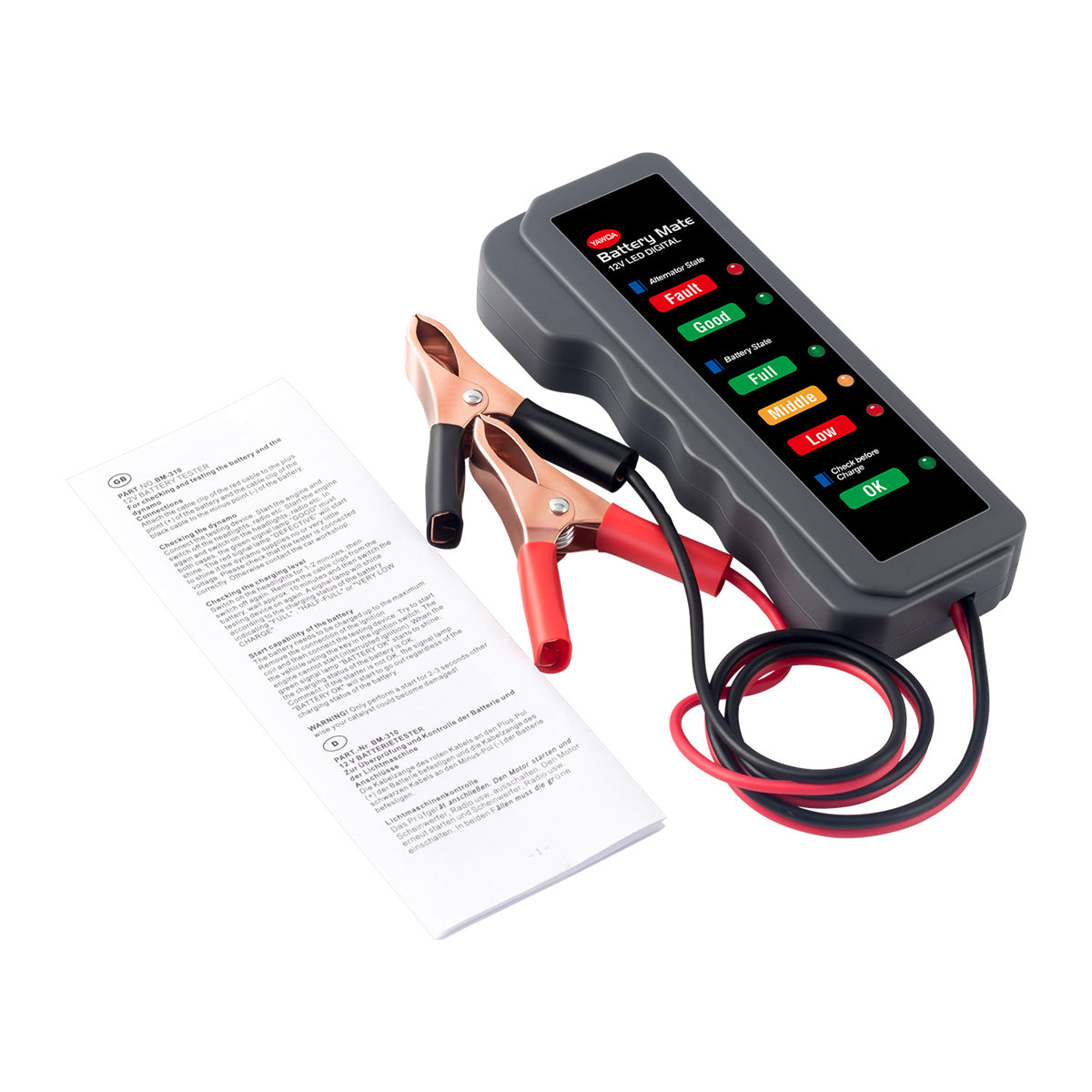 Mini 12V Car Battery Tester Digital Alternator Tester 6LED Lights Detect Display Car Tool Auto Battery Tester For Car Motorcycle