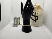 Load image into Gallery viewer, Women's 925 Sterling Silver Braided Bracelet with Three Gold Accents

