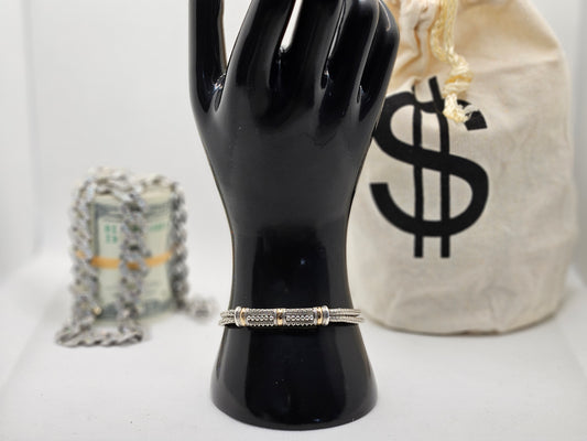 Vintage 925 Silver Women's Bracelet with Bone Style Links Valentines Day Beauty