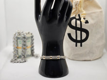 Load image into Gallery viewer, Women's 925 Sterling Silver Braided Bracelet with Three Gold Accents
