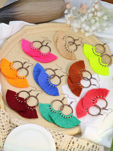 9 Pairs Boho Earrings Round Colorful Tassel Drop Earrings Charms Jewelry Gift Birthday Gifts For Women Wife Girls Her