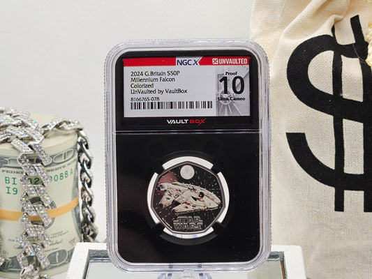 2024 Millennium Falcon Graded Coin Ultra Cameo Graded 10 of 10 Silver 1oz Coin