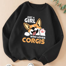 Load image into Gallery viewer, Corgi Print Pullover Sweatshirt - Ultra-Soft and Cozy, Stylish Long Sleeves, Classic Crew Neck Design - Perfect for Transitional Seasons (Spring &amp; Fall), Designed Exclusively for Womens Clothing
