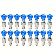 Load image into Gallery viewer, Cubidupi 4/8/16pcs Universal Fit LED Wheel Rim Lights, Plastic Material, Waterproof and Sun-Resistant, for Cars and Motorcycles, Blue and Green Breathing Fire Effect, Tire Valve Decoration
