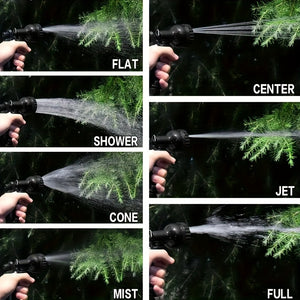 Durable Expandable Garden Hose With 7-Mode Nozzle For Dog Cleaning, Plant Watering, Car Wash, And Pet Shower