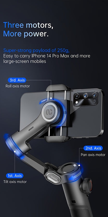 AOCHUAN XE 3-Axis Handheld Gimbal Stabilizer Foldable Smartphone Cellphone Video Record Vlog PTZ Stabilizer For IPhone Xiaomi Samsung