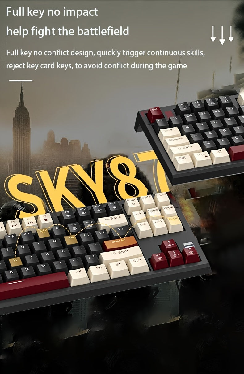 MageGee 75% Mechanical Gaming Keyboard With Blue Switch, LED Backlit Keyboard, 87 Keys Compact TKL Wired Computer Keyboard For Windows Laptop PC Gamer Gift For Birthday/Easter/Boy/Girlfriend