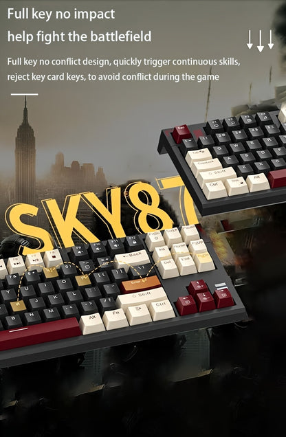 MageGee 75% Mechanical Gaming Keyboard With Blue Switch, LED Backlit Keyboard, 87 Keys Compact TKL Wired Computer Keyboard For Windows Laptop PC Gamer Gift For Birthday/Easter/Boy/Girlfriend