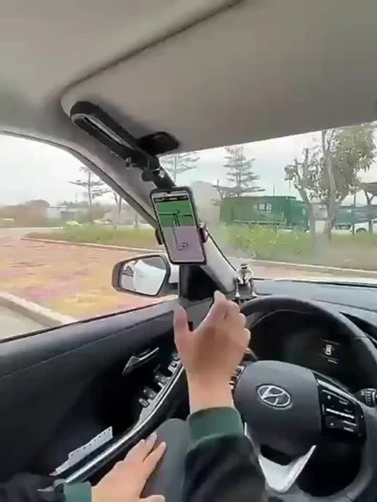 Universal 1080° Rotating Sun Visor Cellphone Car Holder - Multi-Functional Mobile Phone Mount for iPhone 7 Inch Support with Telephone Compatibility - Easy Installation and Adjustable Viewing Angle