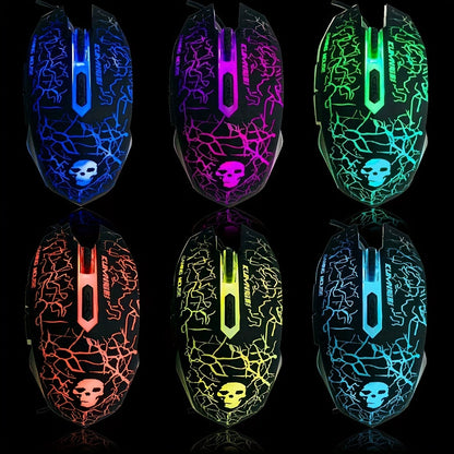 Rainbow LED Illuminated Gaming Keyboard Set - Keyboard & Mouse Combos with 104 Keys, 2400DPI 6-Button Optical Mouse, and 3.5mm Wired Headset with Mic, Plus RGB Computer Speaker for PS4, Xbox, PC, and Laptop