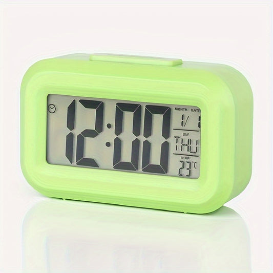 Sleek Digital Alarm Clock with Temperature Sensor, Luminous LED Display, Sleep Timer - A Chic, Smart Room Decor Piece