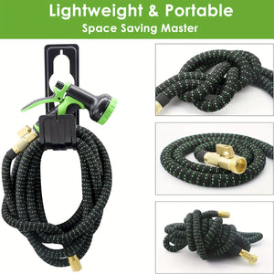 Expandable Garden Hose, 100 ft Water Hose with 10 Function Spray Nozzle, Lightweight Flexible Hose with 3/4 Inch Solid Fittings and 4-Layer Latex Core, 100ft Heavy Duty No-Kink Stretch Hoses