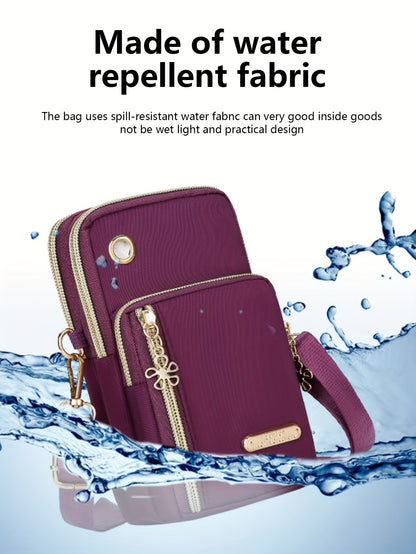 Mini Fashion Cellphone Bag, Trendy Zipper Crossbody Bag, Women's Casual Handbag, Card Holder & Purse