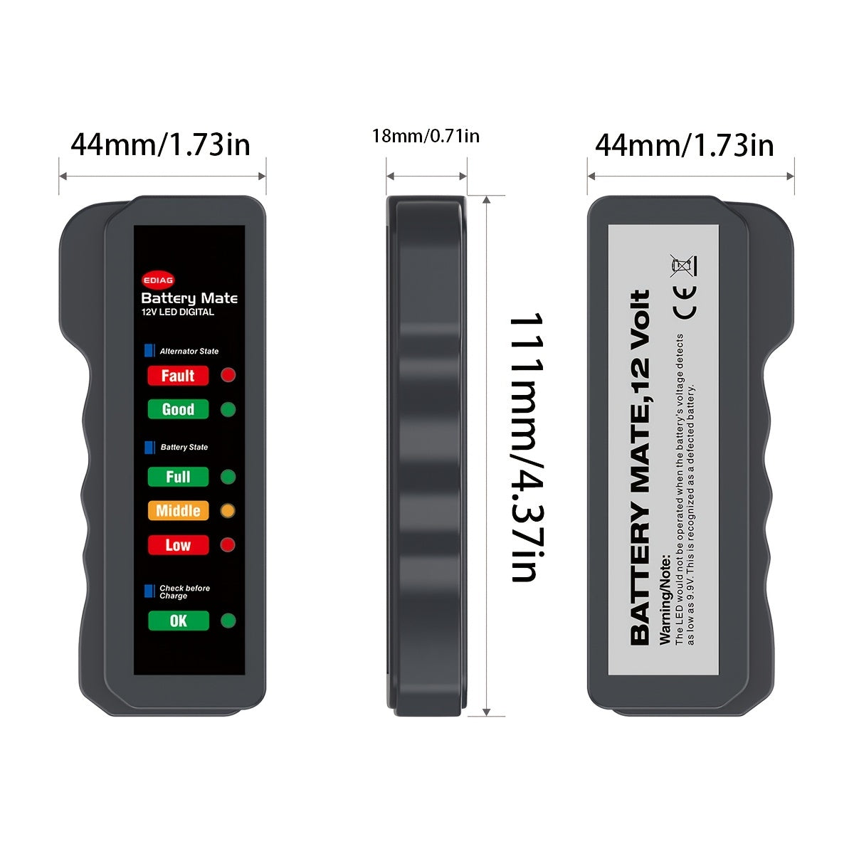 Mini 12V Car Battery Tester Digital Alternator Tester 6LED Lights Detect Display Car Tool Auto Battery Tester For Car Motorcycle