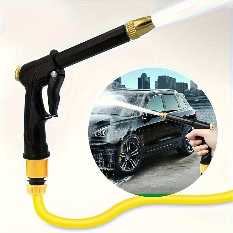 [High-Pressure Water Gun] High-Pressure Quick Connect Adapters Car Washing Water Gun | Universal 3/4 & 1/2 Inch Multi-Purpose Garden Hose Nozzle with Foam Tank - Compact & Adjustable for Cars, Gardens, Pets & Outdoor Cleaning