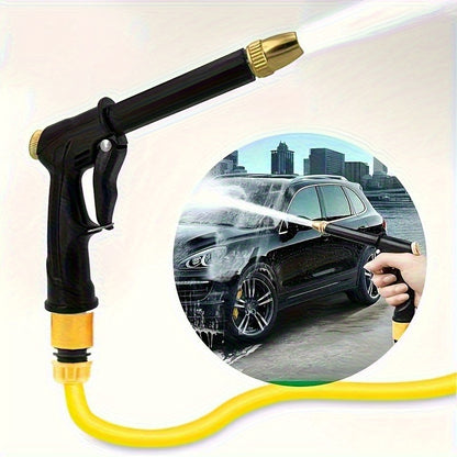 [High-Pressure Water Gun] High-Pressure Quick Connect Adapters Car Washing Water Gun | Universal 3/4 & 1/2 Inch Multi-Purpose Garden Hose Nozzle with Foam Tank - Compact & Adjustable for Cars, Gardens, Pets & Outdoor Cleaning