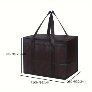2 Pack XXL Cooler Bag And Insulated Grocery Bags For Food Delivery, Collapsible Cooler. Reusable Shopping Bags For Groceries With Zippered Top, Foldable, Heavy-Duty, Stands Upright