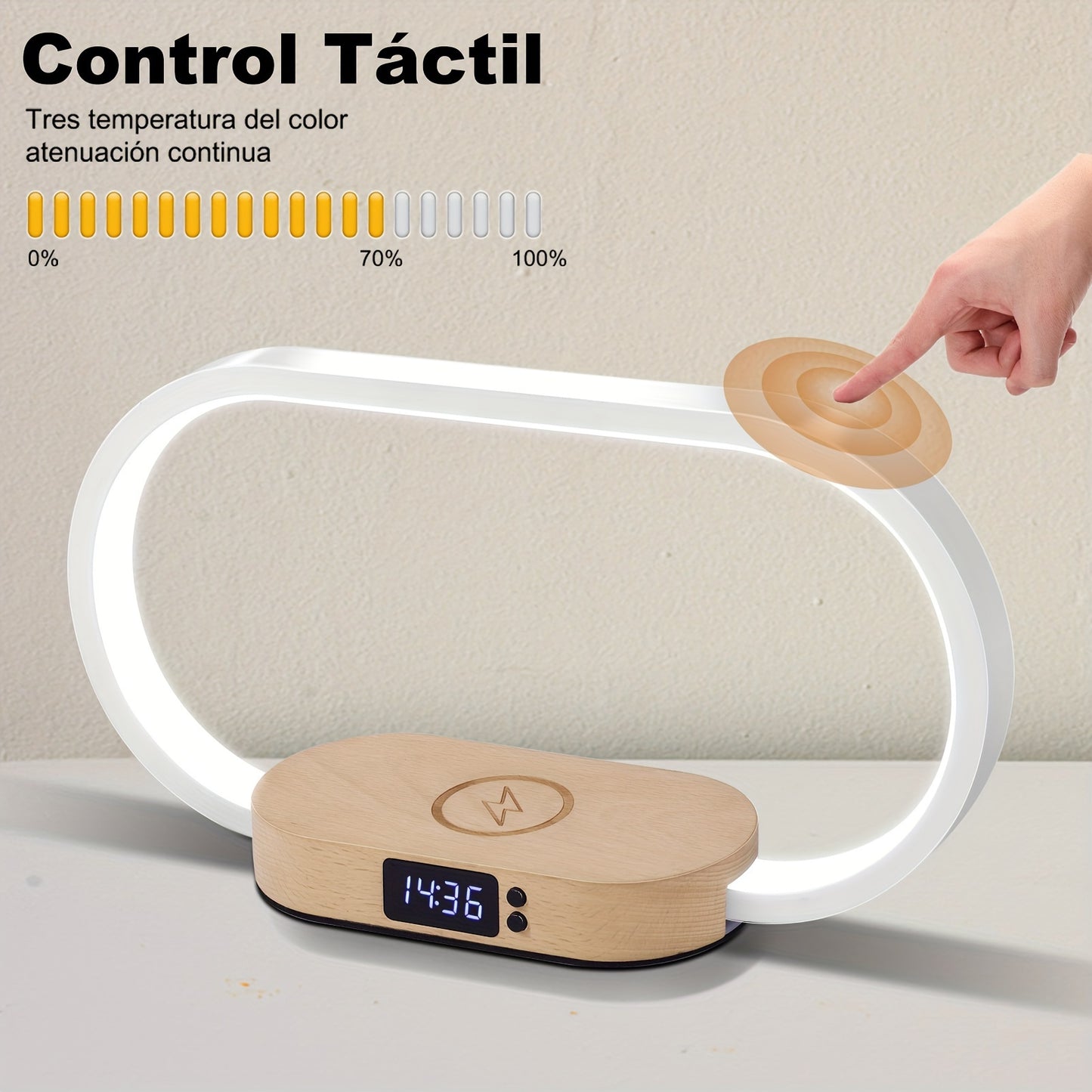 Advanced LED Desk Lamp with Wireless Charger, USB Port, and Multi-Functional Clock - Foldable, Adjustable, and Energy-Efficient - Perfect for Desktop, Bedroom, Bedside, Office, and Study