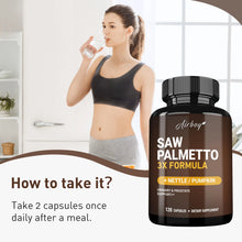 Load image into Gallery viewer, Saw Palmetto Capsules - Men&#39;s Prostate Health, Prevent Hair Loss, Relieve Frequent Urinary Incontinence - 120 Capsules
